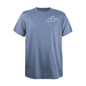 T-Shirt Mérinos Homme Bleu Gris Ultra Léger - Paysage