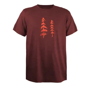 T-Shirt Mérinos Homme Carmin Chiné Ultra Léger - Deux Pins